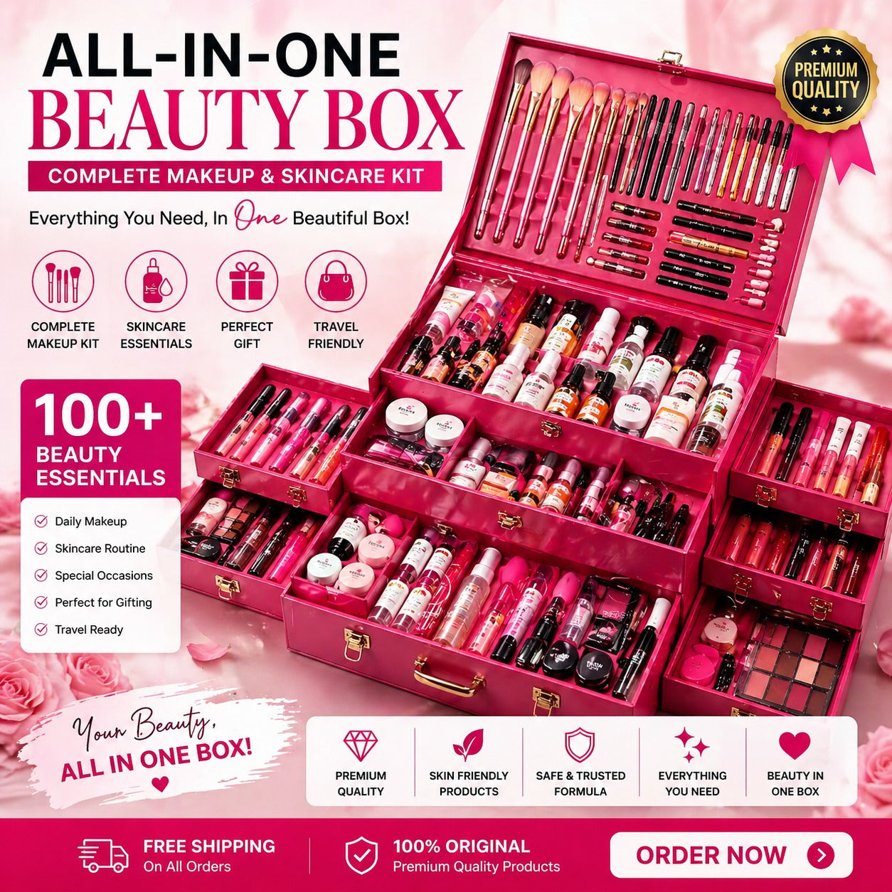 ALL-IN-ONE BEAUTY BOX COMPLETE MAKEUP & SKINCARE KIT