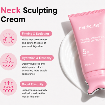 PDRN Collagen Gua Sha Wrinkle Cream — Neck & Jawline Sculpting