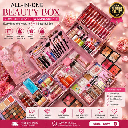 ALL-IN-ONE BEAUTY BOX  COMPLETE MAKEUP & SKINCARE KIT
